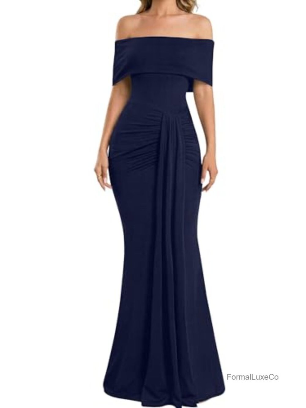 Elegant Off Shoulder Sleeveless Bodycon Mermaid Formal Dress